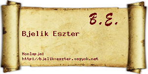 Bjelik Eszter névjegykártya